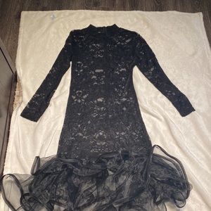 Black midi Lacey dress